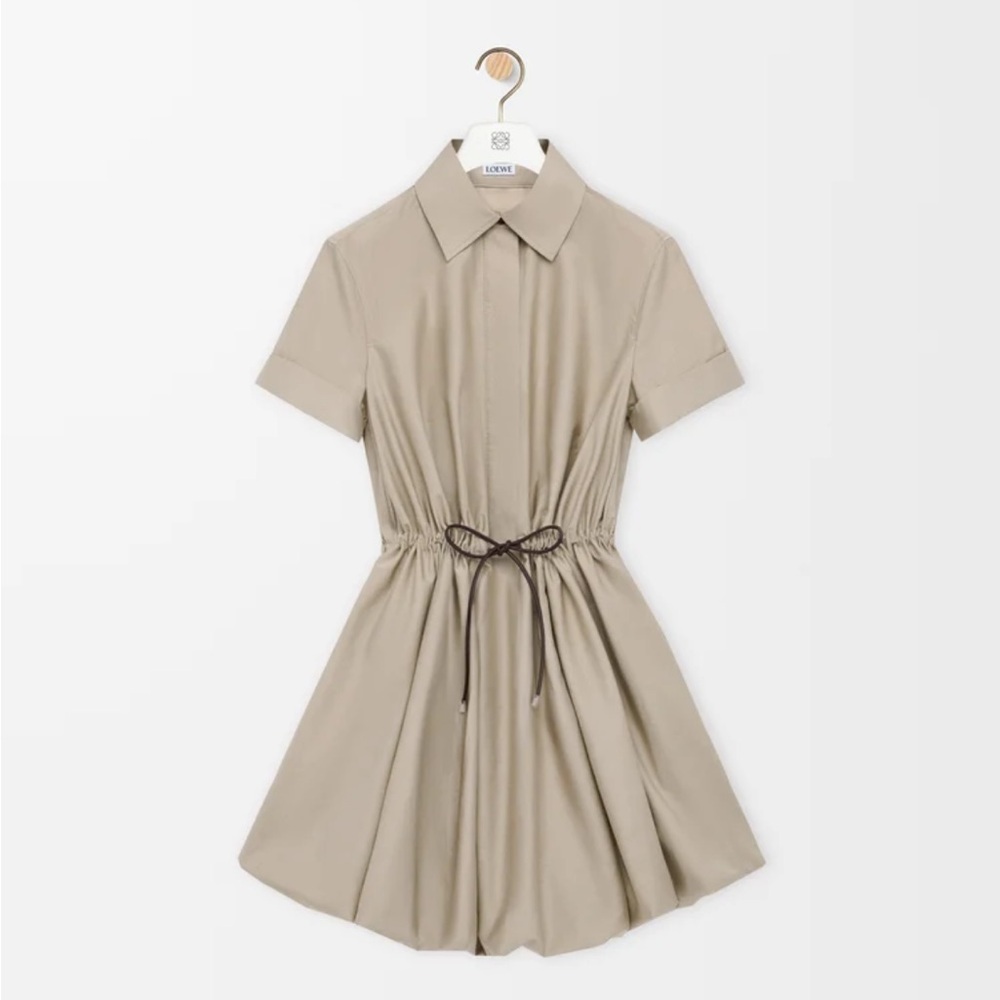Loewe Tan Mini Shirt Dress